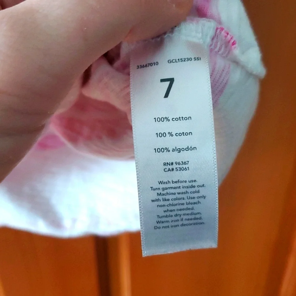 OshKosh Girls Size 7‎ Sleeveless Pink and White Striped Tunic Top